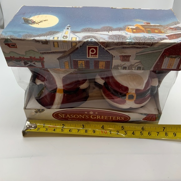 Publix Season's Greeters Ceramic Santa Christmas Salt & Pepper Shakers - Picture 11 of 11